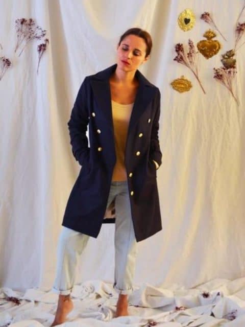 Manteau Tsar Maison Fauve bleu marine